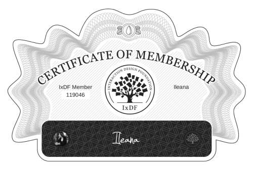 Ileana's Certificate of membership