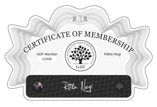 Ritika's Certificate of membership