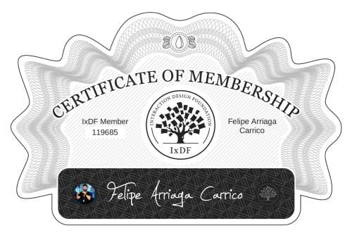 Felipe's Certificate of membership