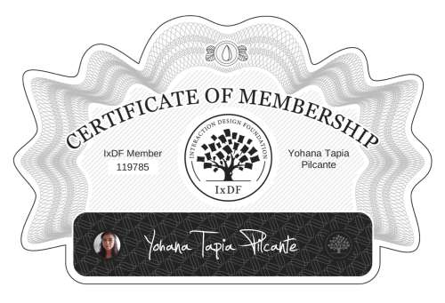 Yohana's Certificate of membership