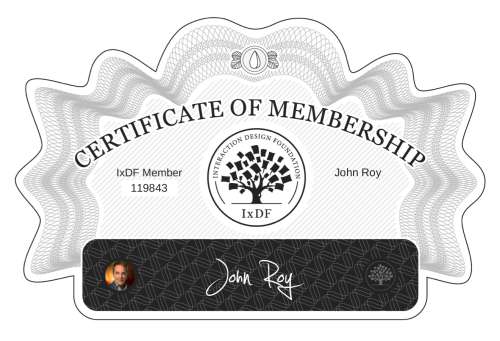 John's Certificate of membership