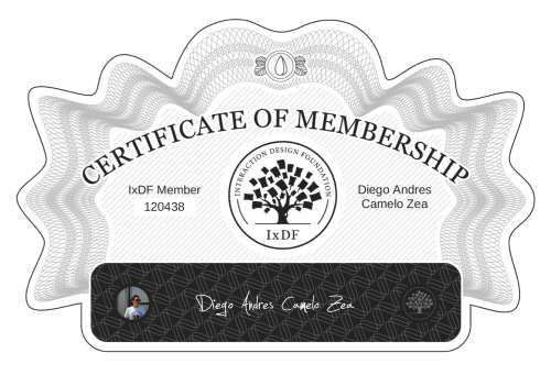 Diego's Certificate of membership