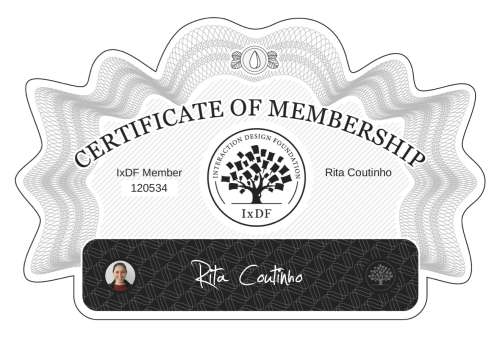 Rita's Certificate of membership