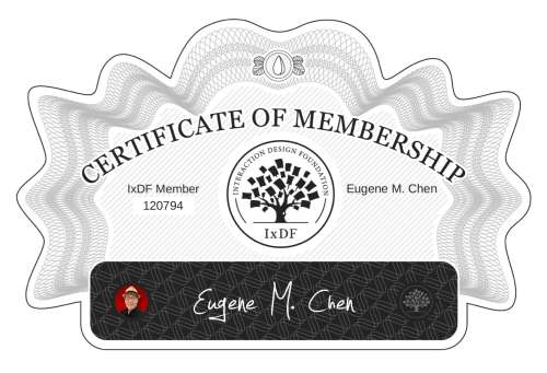 Eugene's Certificate of membership