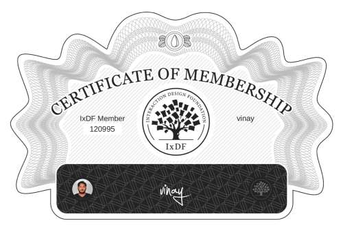 vinay's Certificate of membership