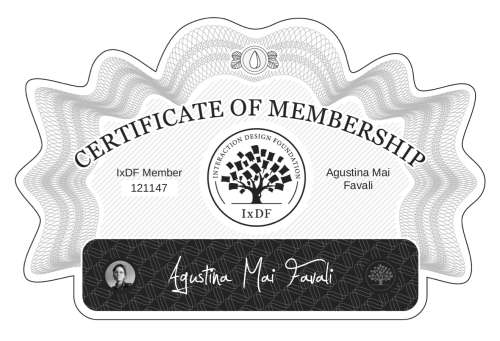 Agustina's Certificate of membership