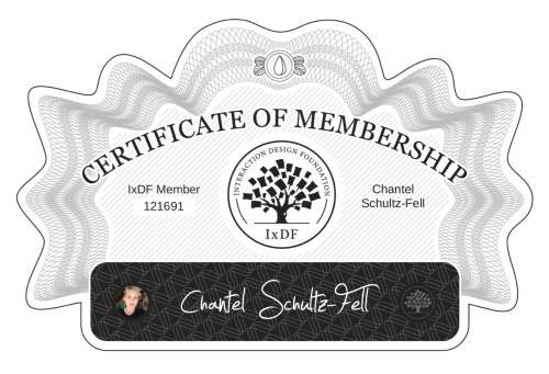 Chantel's Certificate of membership