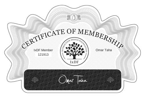 Omar's Certificate of membership