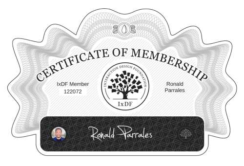Ronald's Certificate of membership
