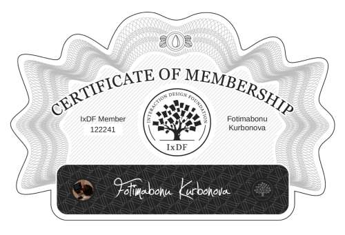 Fotimabonu's Certificate of membership
