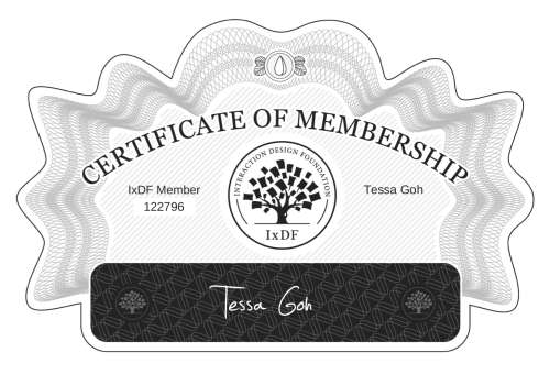 Tessa's Certificate of membership