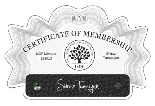 Shiraz's Certificate of membership