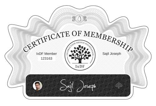 Sajil's Certificate of membership