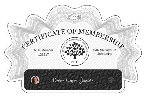 Daniela's Certificate of membership
