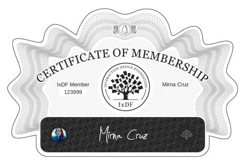 Mirna's Certificate of membership