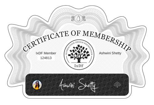 Ashwini's Certificate of membership