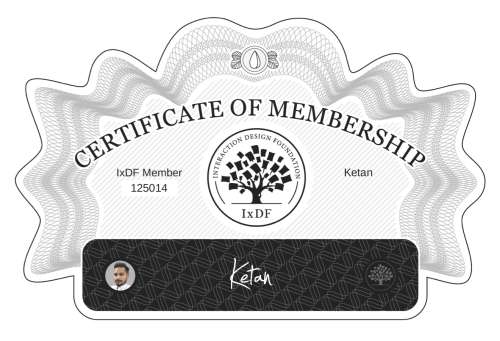 Ketan's Certificate of membership