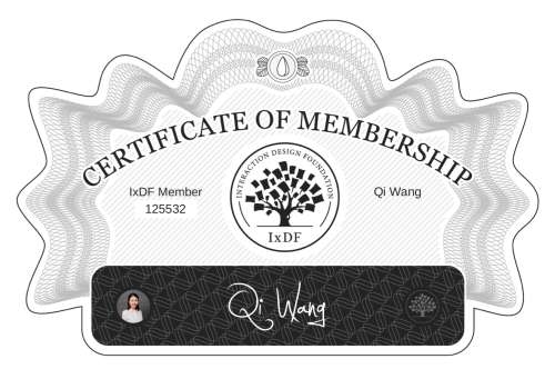 Qi Wang's Certificate of membership