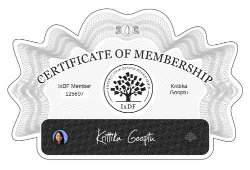 Krittika's Certificate of membership