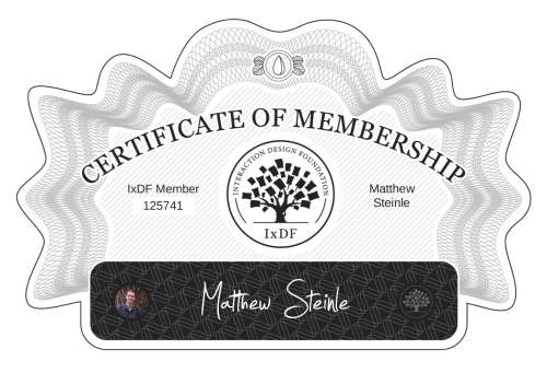 Matthew's Certificate of membership