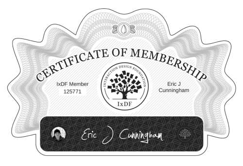 Eric's Certificate of membership
