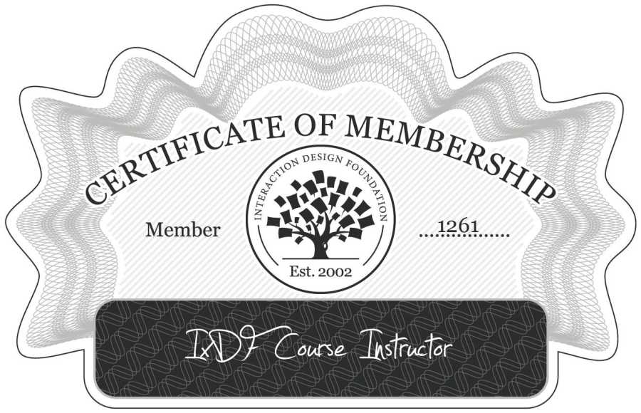 IxDF Course Instructor: Certificate of Membership