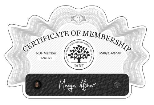 Mahya's Certificate of membership