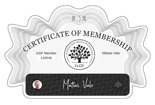 Matias's Certificate of membership