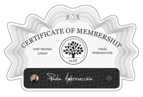 Paola's Certificate of membership