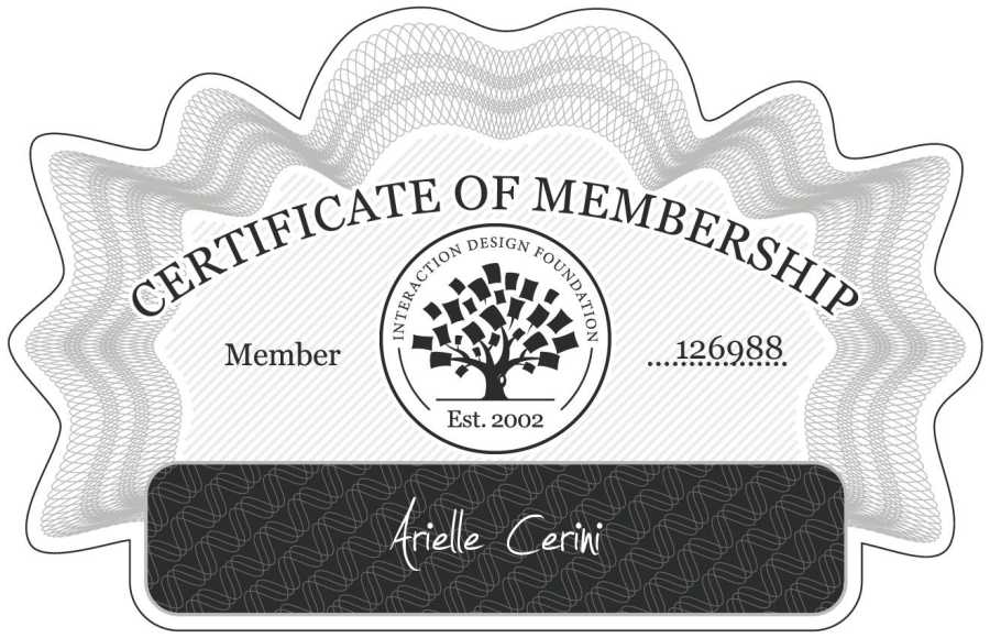 Arielle Cerini: Certificate of Membership