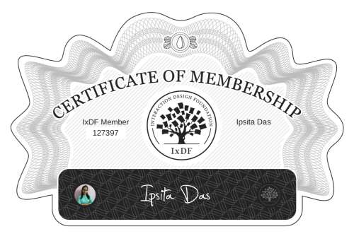 Ipsita's Certificate of membership