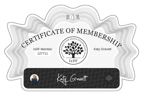 Katy's Certificate of membership