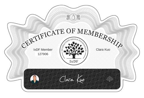 Clara's Certificate of membership