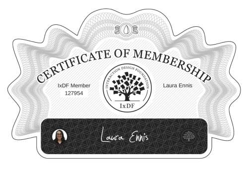Laura's Certificate of membership