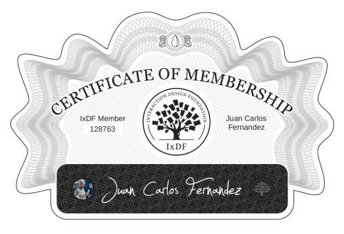 Juan's Certificate of membership