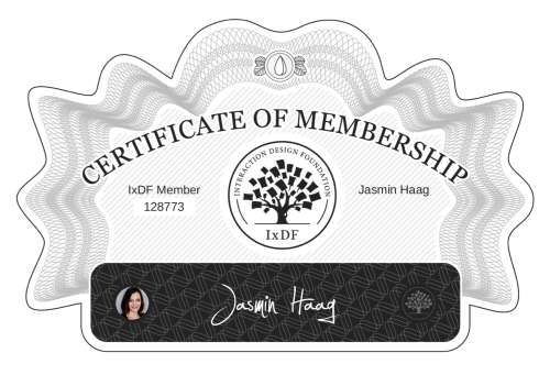 Jasmin's Certificate of membership