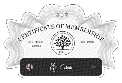 Kfir's Certificate of membership