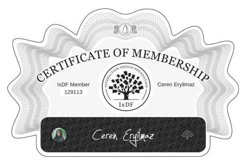 Ceren's Certificate of membership