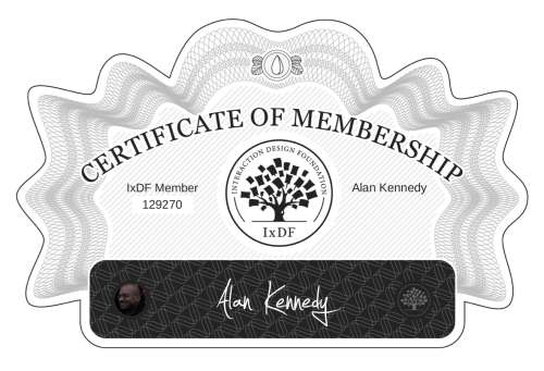 Alan's Certificate of membership