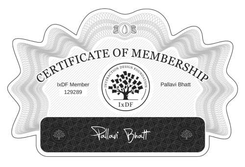 Pallavi's Certificate of membership