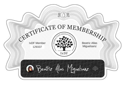 Beatriz's Certificate of membership