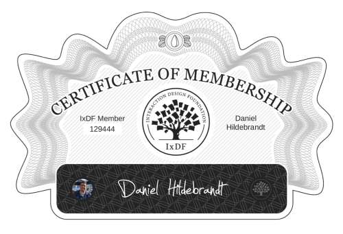 Daniel's Certificate of membership