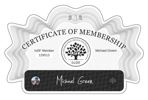 Michael's Certificate of membership