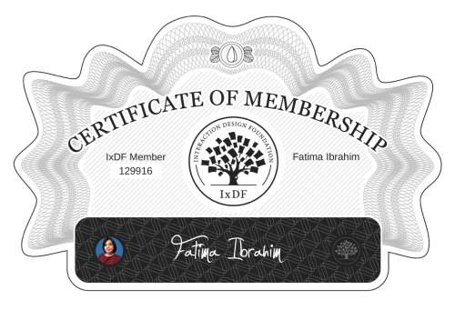 Fatima's Certificate of membership