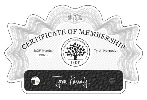 Tyron's Certificate of membership