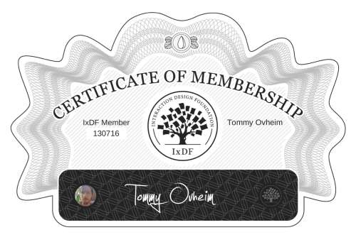 Tommy's Certificate of membership