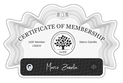 Marco's Certificate of membership