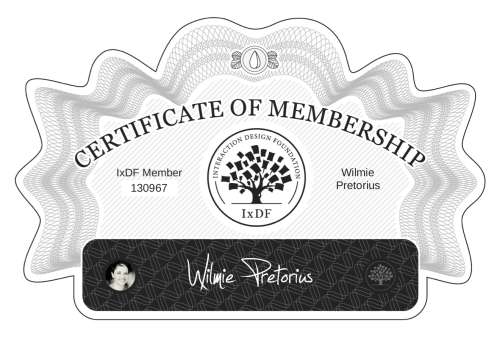 Wilmie's Certificate of membership