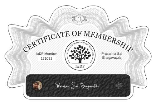 Prasanna's Certificate of membership