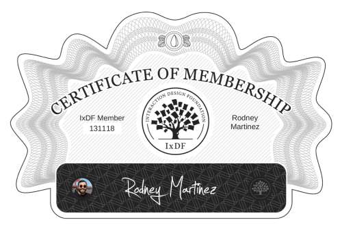Rodney's Certificate of membership